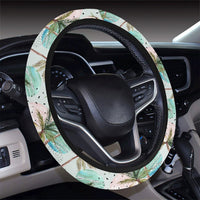 Hawaii Tropical Watercolor Palm Tree Leaf Hawaii Universal Steering Wheel Cover with Elastic Edge - Polynesian Pride