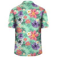 Hawaii Tropical flower, blossom cluster seamless pattern Tropical Flowers Palm Leaves Plant And Leaf Hawaiian Shirt - Polynesian Pride