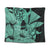 Hawaii Turtle Tapestry Polynesian Hibiscus Art Ver 2.0 Turquoise - AH Wall Tapestry Black - Polynesian Pride