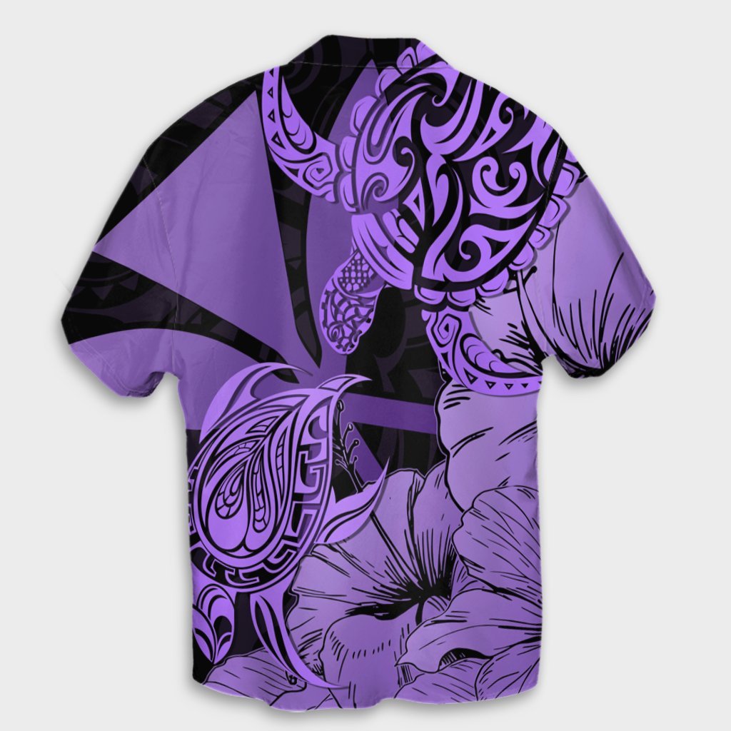 Hawaii Turtle Hawaiian Shirt Polynesian Hibiscus Art Ver 2.0 Violet - AH - Polynesian Pride