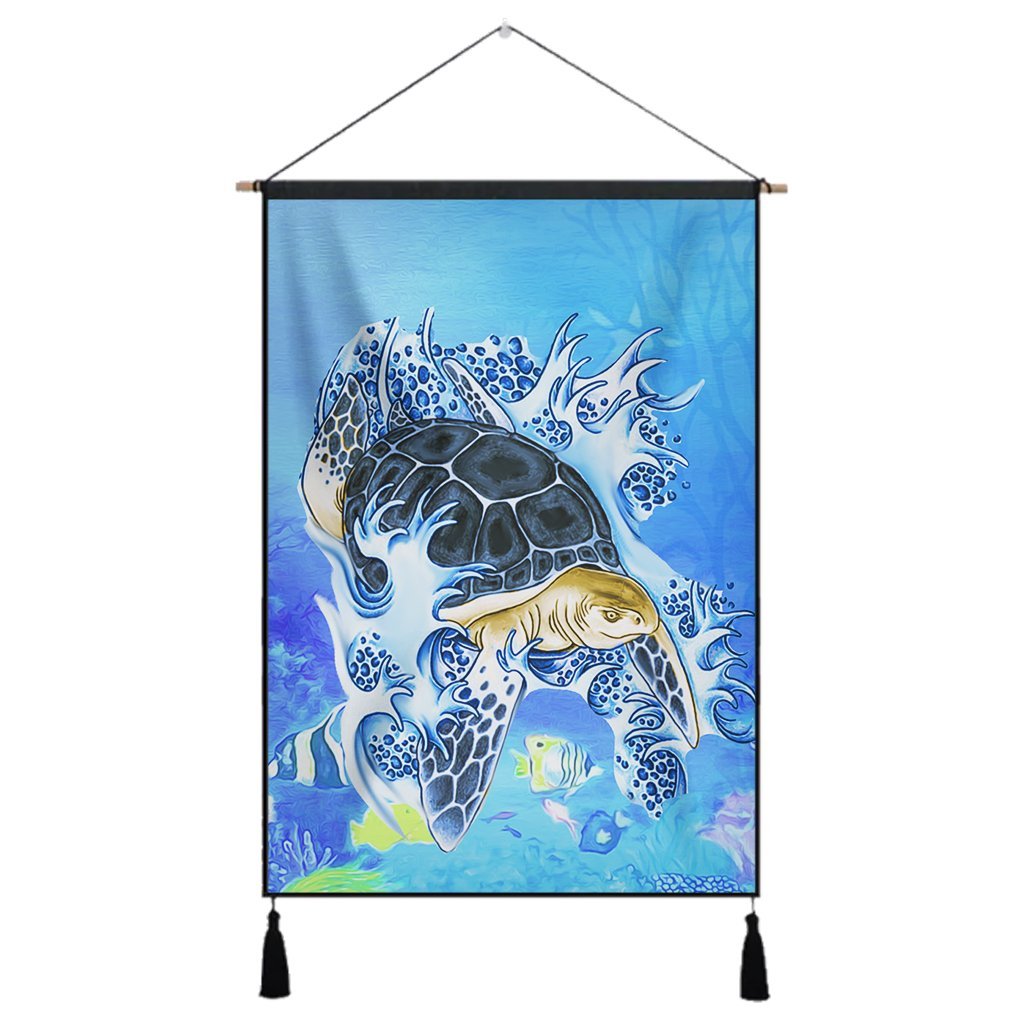 Hawaii Turtle Cool Hanging Poster - AH Hanging Poster Cotton And Linen - Polynesian Pride