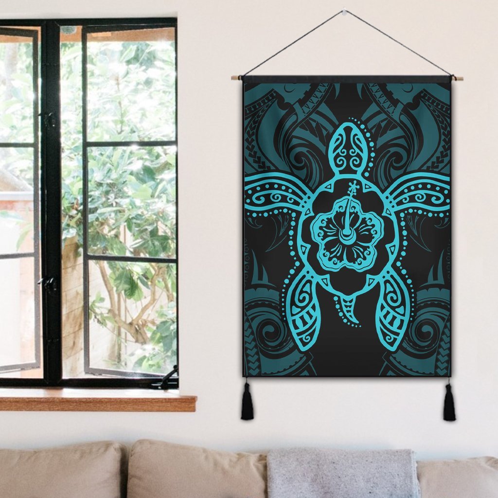 Hawaii Turtle Fixed Blue Hanging Poster AH - Polynesian Pride