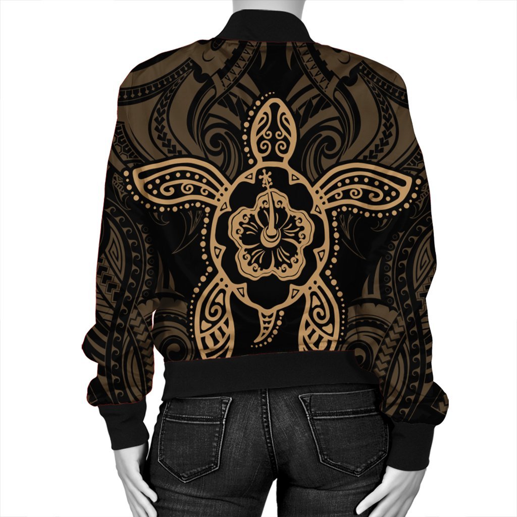 Hawaii Turtle Fixed Gold Bomber Jacket AH - Polynesian Pride