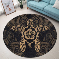 Hawaii Turtle Fixed Gold Round Carpet AH - Polynesian Pride