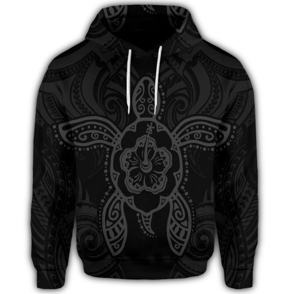 Hawaiian Turtle Fixed Gray Hoodie - Polynesian Pride