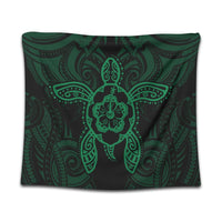 Hawaii Turtle Fixed Green Tapestry AH Wall Tapestry Black - Polynesian Pride