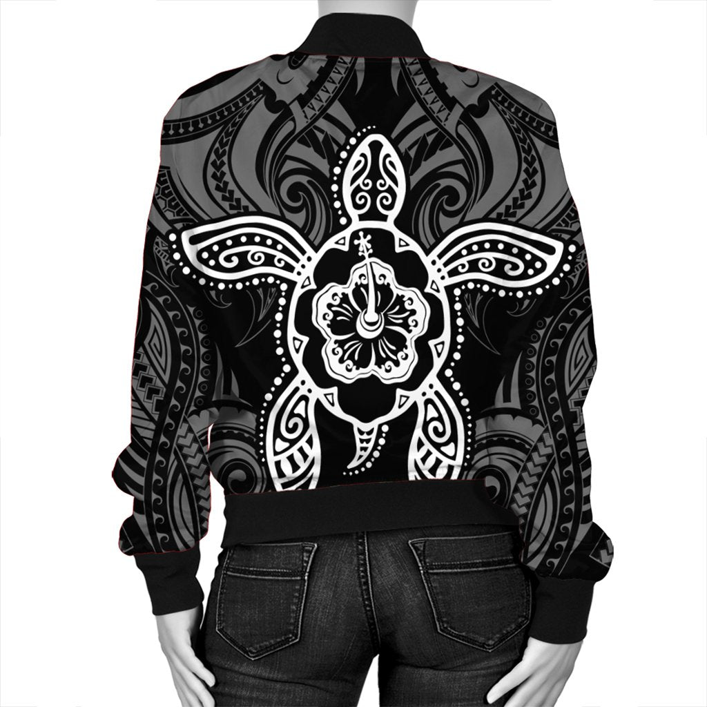 Hawaii Turtle Fixed White Bomber Jacket AH - Polynesian Pride