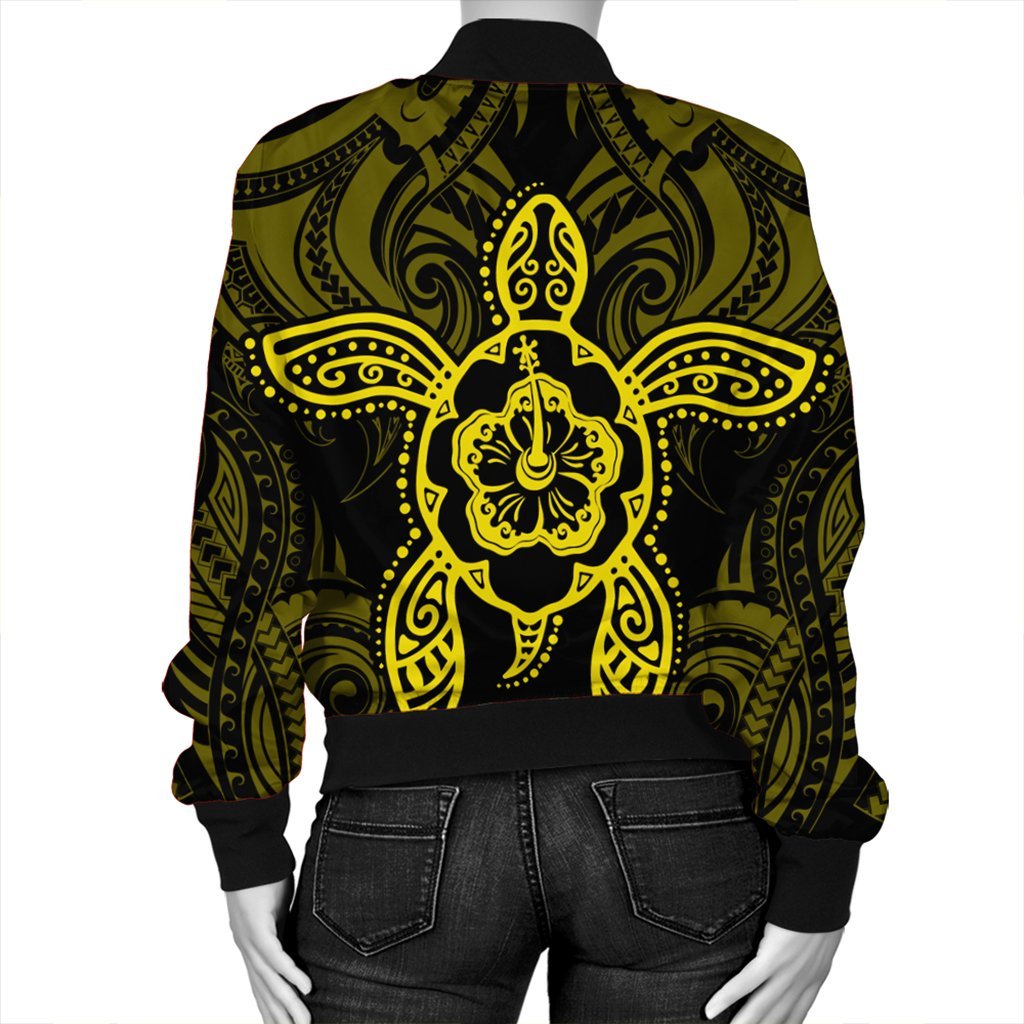 Hawaii Turtle Fixed Yellow Bomber Jacket AH - Polynesian Pride
