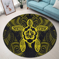 Hawaii Turtle Fixed Yellow Round Carpet AH - Polynesian Pride