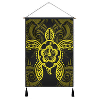 Hawaii Turtle Fixed Yellow Hanging Poster AH Hanging Poster Cotton And Linen - Polynesian Pride