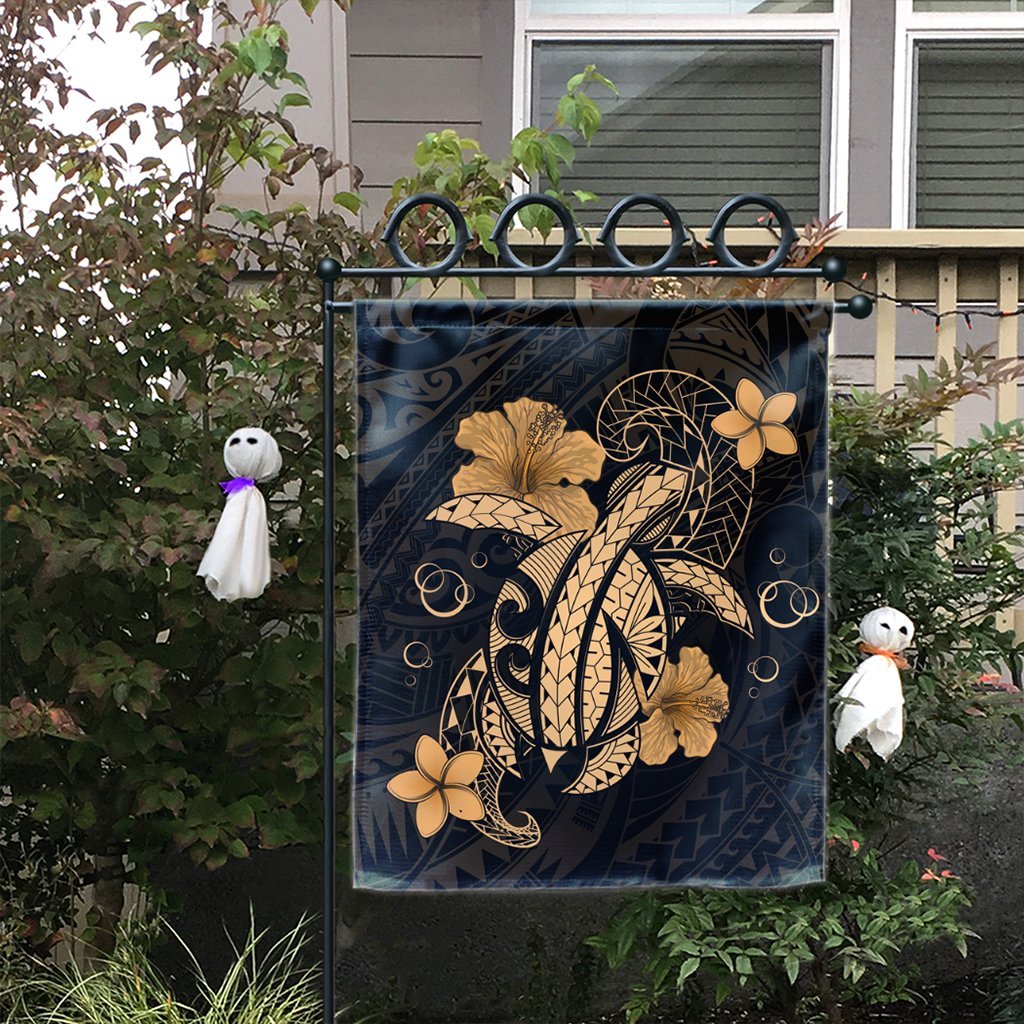 Hawaii Turtle Flower Polynesian Flag - Gold - AH - Polynesian Pride