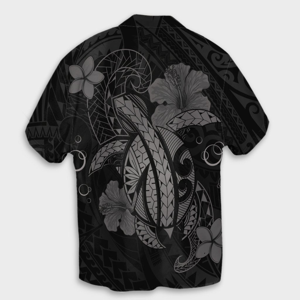Hawaii Turtle Flower Polynesian Hawaiian Shirt - Gray - AH - Polynesian Pride