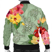 Hawaii Turtle Hibiscus Bomber Jacket - Tink Style - AH - Polynesian Pride