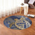 Hawaii Turtle Hibiscus Gold Round Carpet - Kyn Style - AH - Polynesian Pride