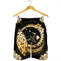 Hawaii Turtle Hibiscus Map Polynesian Men's Shorts - AH - Polynesian Pride