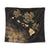 Hawaii Turtle Hibiscus Map Polynesian Tapestry Gold - AH Wall Tapestry Black - Polynesian Pride