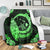 Hawaii Turtle Hibiscus Map Polynesian Premium Blankets Green - AH - Polynesian Pride