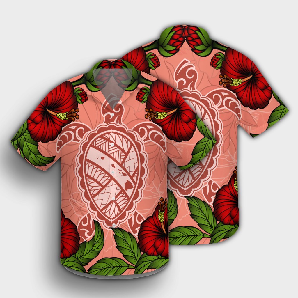 Hawaii Turtle Hibiscus Pink Hawaiian Shirt - Fide Style - AH - Polynesian Pride