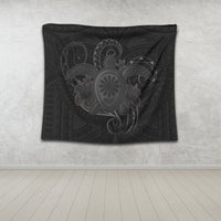 Hawaii Turtle Hibiscus Polynesian Tapestry - Full Style - Gray - AH - Polynesian Pride