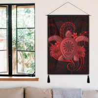 Hawaii Turtle Hibiscus Polynesian Hanging Poster - Full Style - Red - AH - Polynesian Pride