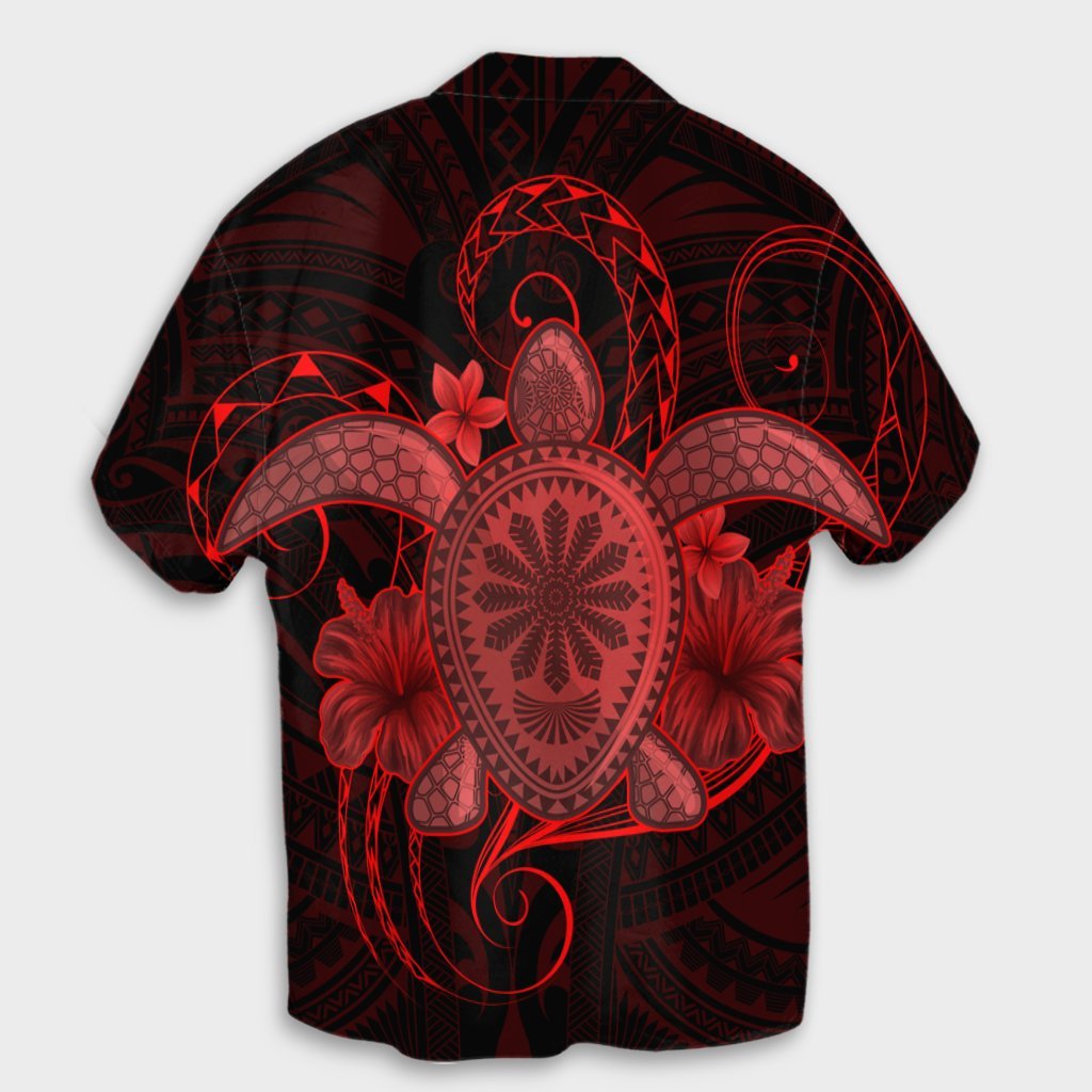 Hawaii Turtle Hibiscus Polynesian Hawaiian Shirt - Full Style - Red - AH - Polynesian Pride