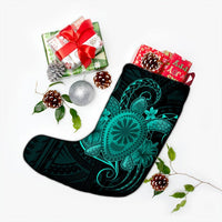 Hawaii Turtle Hibiscus Polynesian Christmas Stocking - Full Style - Turquoise - AH - Polynesian Pride