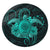 Hawaii Turtle Hibiscus Polynesian Round Carpet - Full Style - Turquoise - AH Round Carpet Luxurious Plush - Polynesian Pride