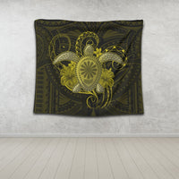Hawaii Turtle Hibiscus Polynesian Tapestry - Full Style - Yellow - AH - Polynesian Pride