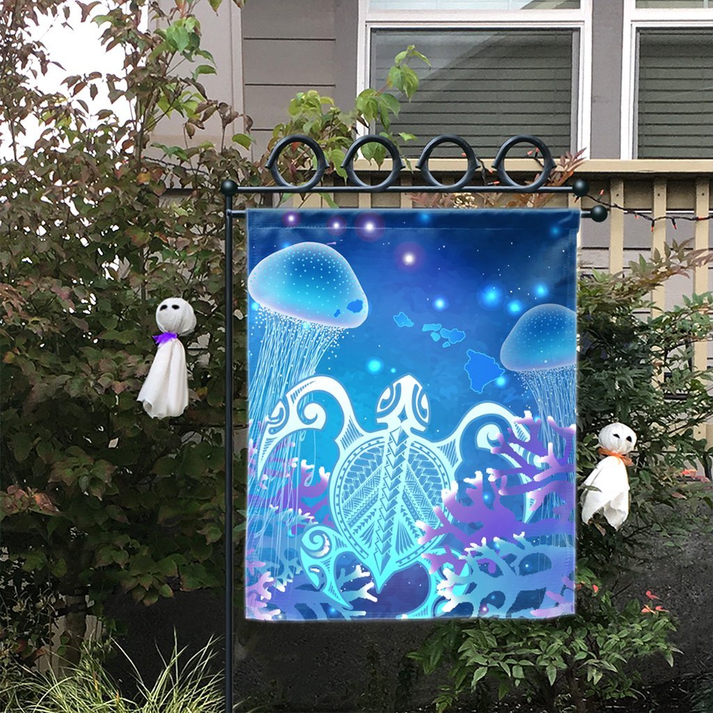 Hawaii Turtle Jellyfish Coral Flag Galaxy Flag - AH - Polynesian Pride