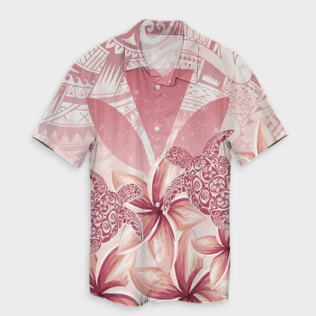 Hawaii Turtle Kanaka Plumeria Polynesian Hawaiian Shirt Pink - AH Unisex Pink - Polynesian Pride