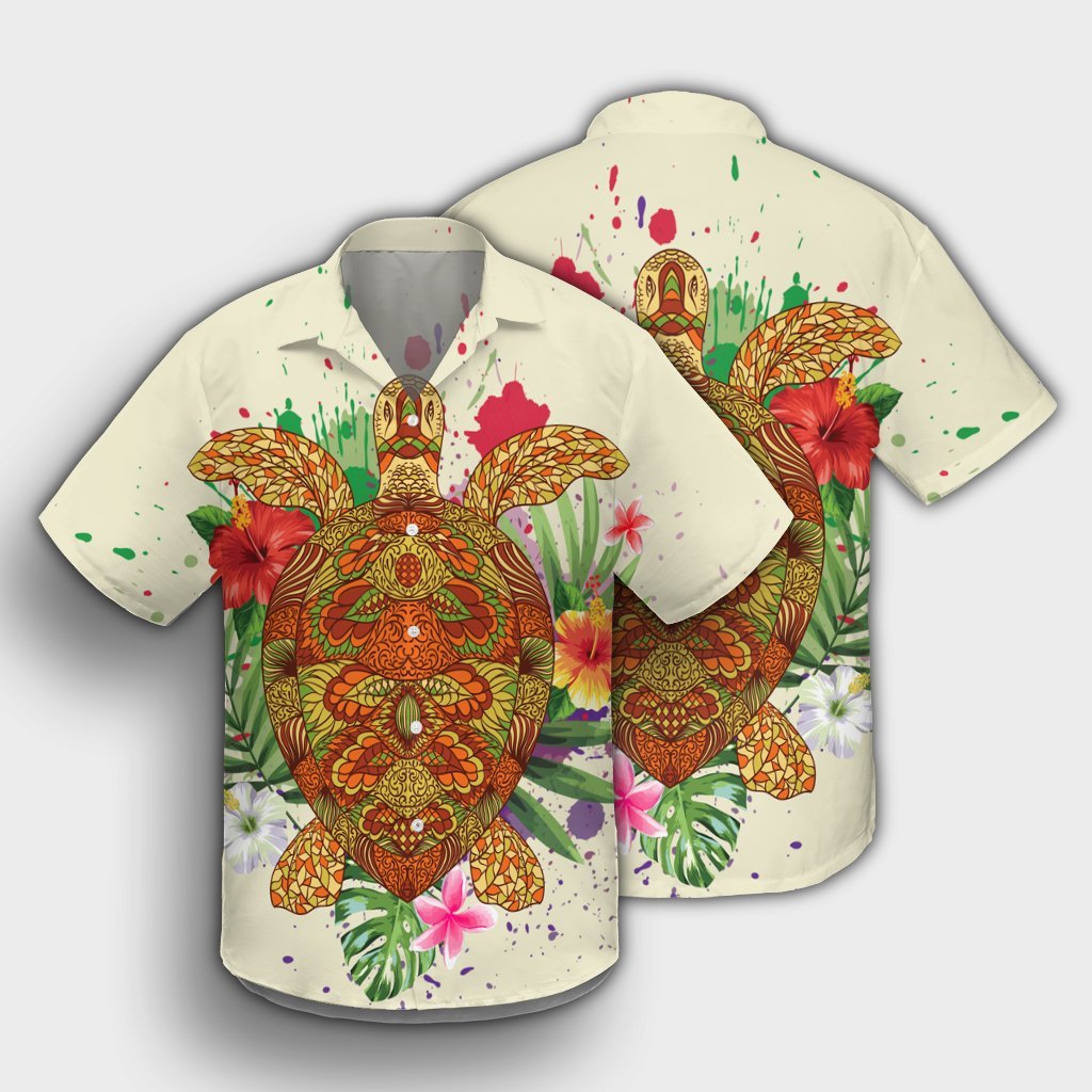 Hawaii Turtle Life Hibiscus Design Hawaiian Shirt - AH - Polynesian Pride