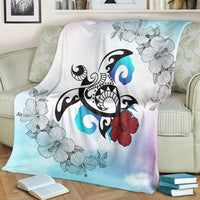Hawaii Turtle Lollipop Plumeria Premium Blankets - AH - Polynesian Pride
