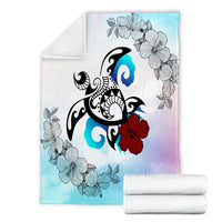 Hawaii Turtle Lollipop Plumeria Premium Blankets - AH - Polynesian Pride