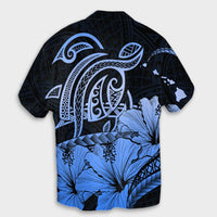 Hawaii Turtle Map Polynesian Hawaiian Shirt Safety Blue - AH - Polynesian Pride