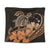 Hawaii Turtle Map Polynesian Tapestry Safety Orange - AH Wall Tapestry Black - Polynesian Pride