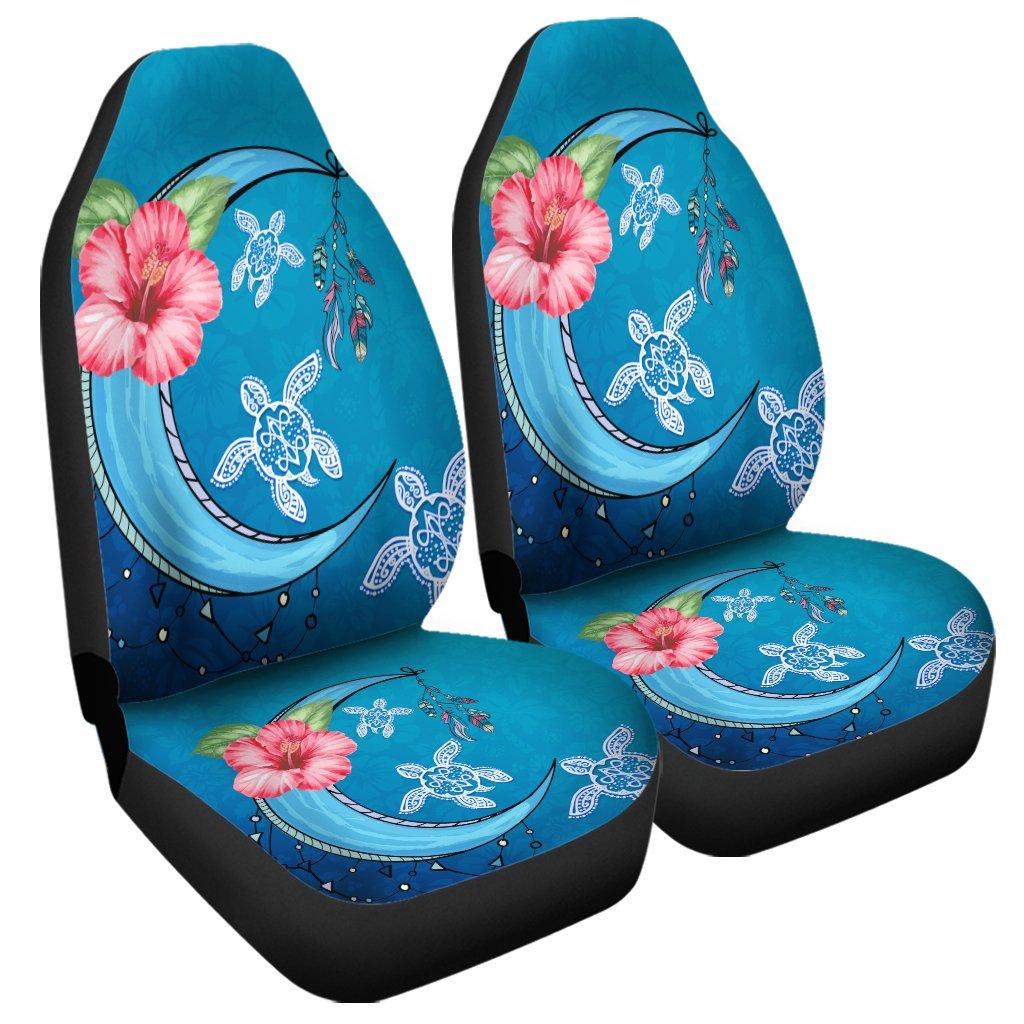 Hawaii Turtle Moon Dream Car Seat Covers - AH Universal Fit Black - Polynesian Pride