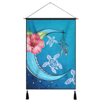 Hawaii Turtle Moon Dream Hanging Poster - AH Hanging Poster Cotton And Linen - Polynesian Pride