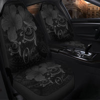 Hawaii Turtle Ohana Hibiscus Poly Car Seat Covers - Gray - AH - Polynesian Pride