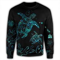 Hawaii Turtle Ohana Paua Shell Sweatshirt - AH - Polynesian Pride