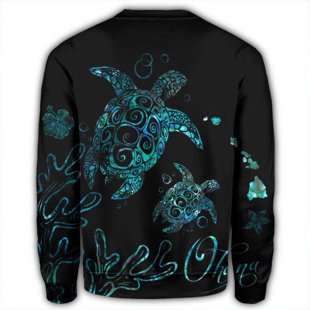 Hawaii Turtle Ohana Paua Shell Sweatshirt - AH - Polynesian Pride