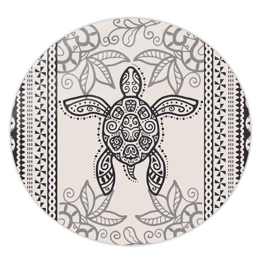 Hawaii Turtle Pattern Round Carpet - AH Round Carpet Luxurious Plush - Polynesian Pride