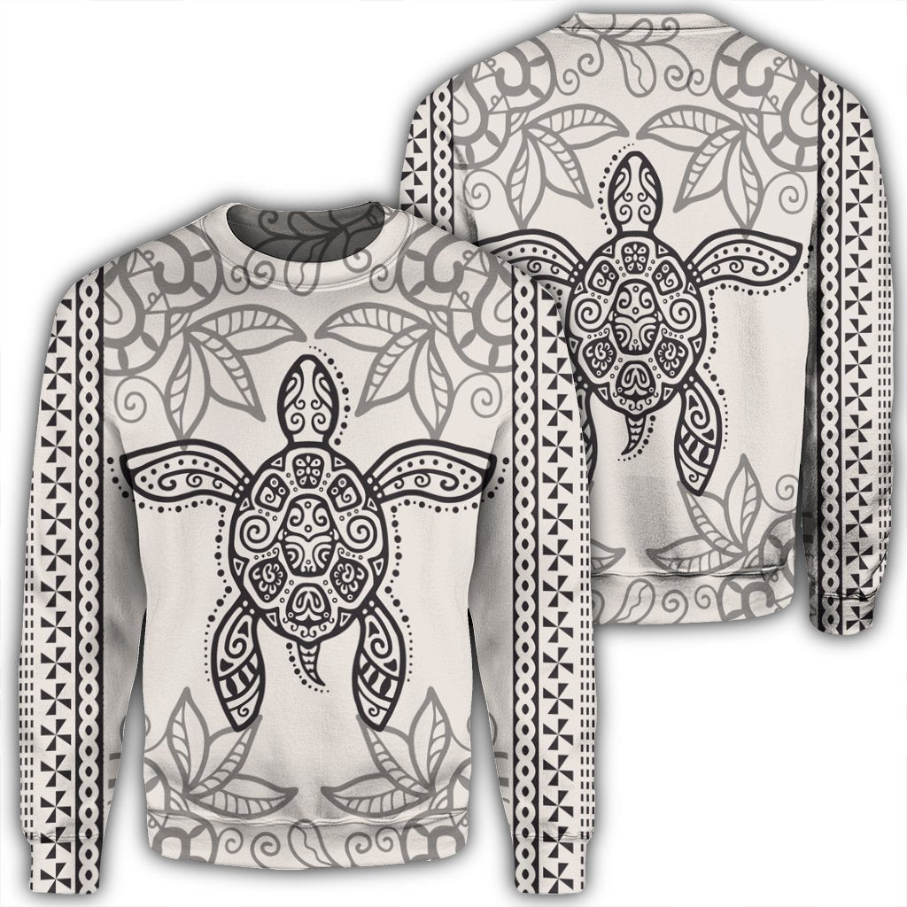 Hawaii Turtle Pattern Sweatshirt - AH Unisex Black - Polynesian Pride