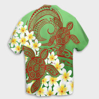 Hawaii Turtle Plumeria Hawaiian Shirt - Green Style - AH - Polynesian Pride