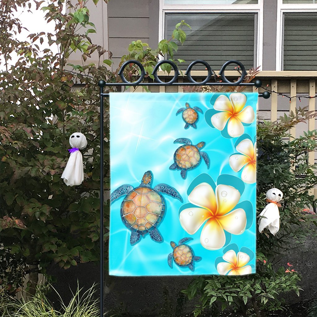 Hawaii Turtle Plumeria Ocean Flag - AH - Polynesian Pride