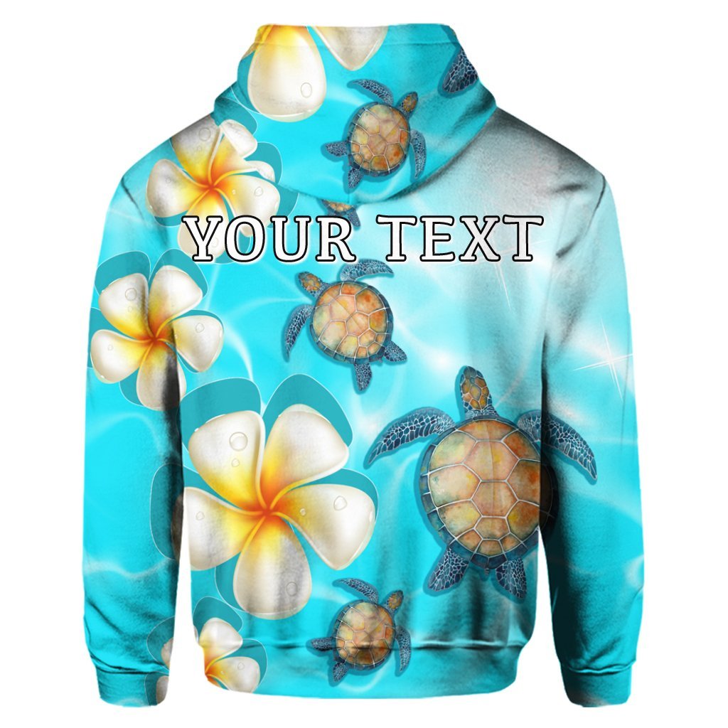 Custom Hawaii Turtle Plumeria Ocean Hoodie - Polynesian Pride