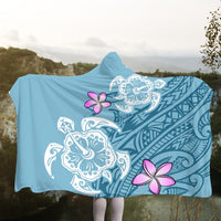 Hawaii Turtle Plumeria Polynesian Simple Hooded Blanket - AH - Polynesian Pride
