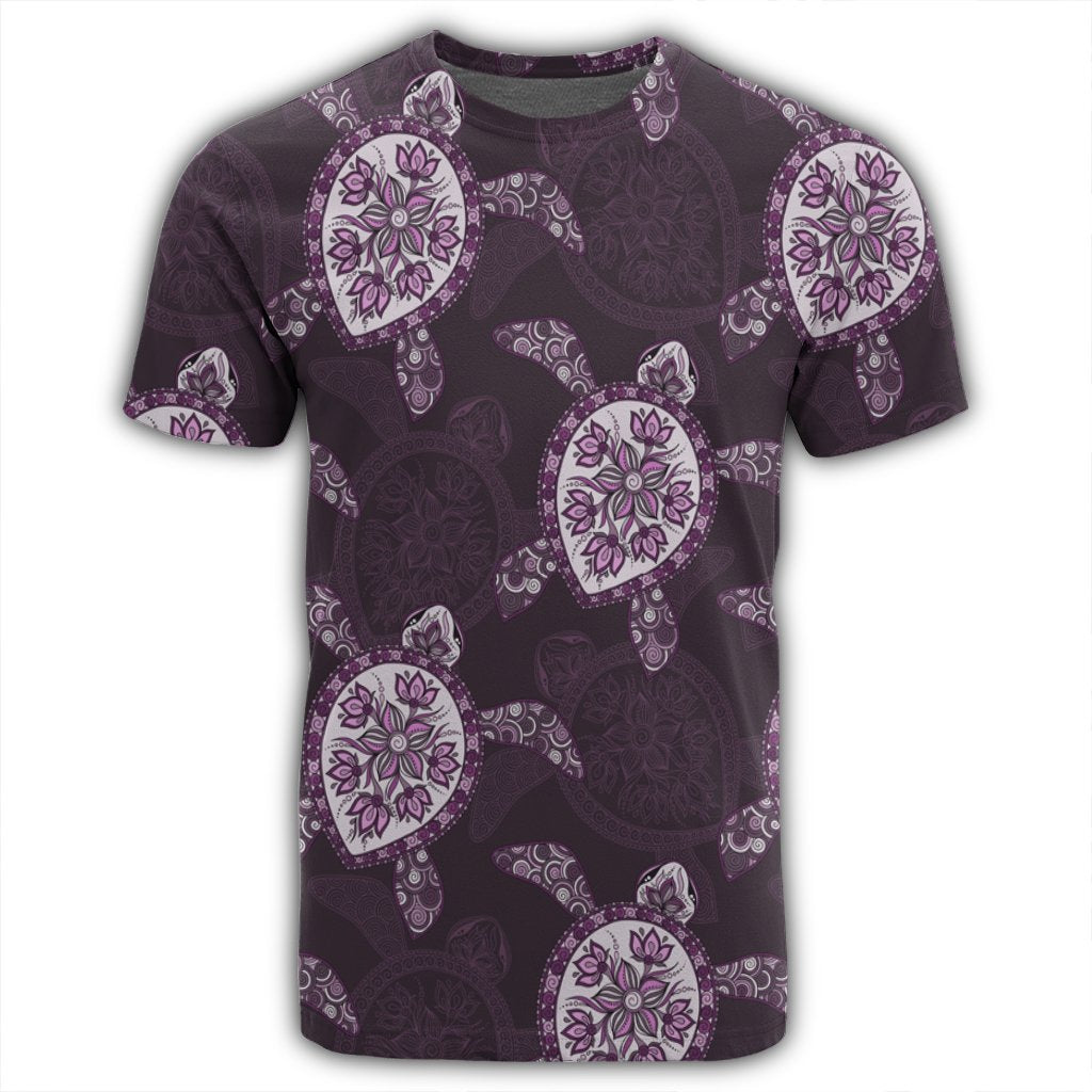 Hawaii Turtle Plumeria Violet T Shirt - Polynesian Pride
