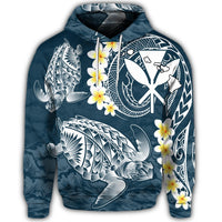 Hawaiian Turtle Plumerian Polynesian Hoodie Sease Style - Polynesian Pride