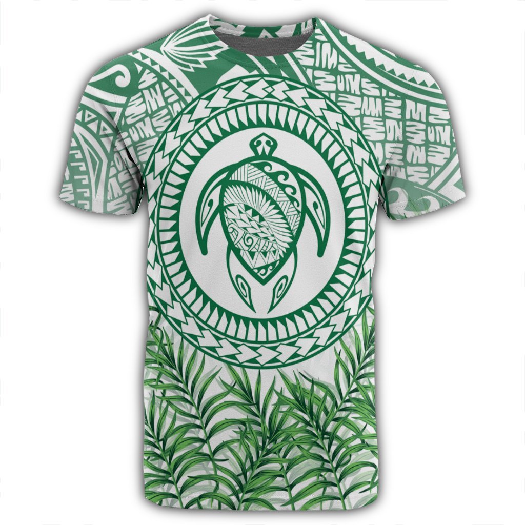 Hawaii Turtle Polyneian Palm Tree Leaf T Shirt - Polynesian Pride
