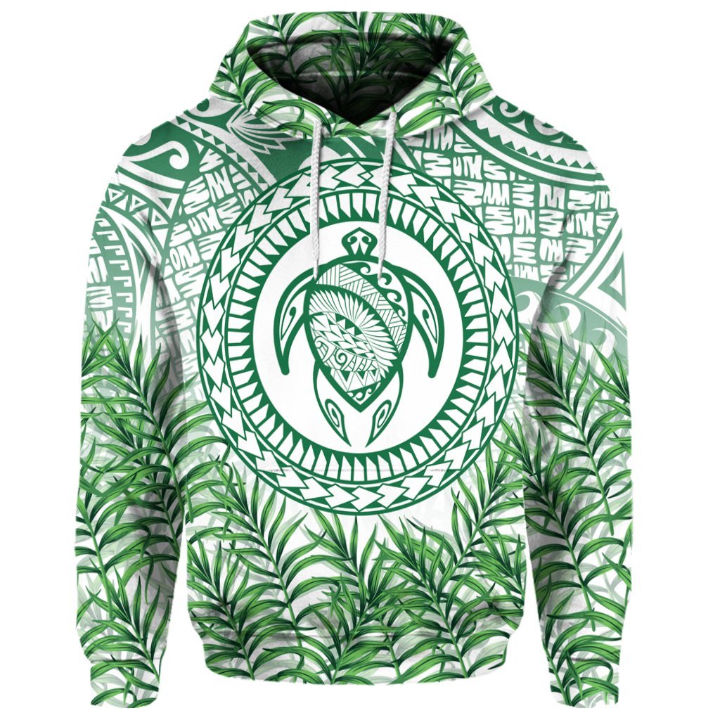 Custom Hawaii Turtle Polyneian Palm Tree Leaf Hoodie - Polynesian Pride